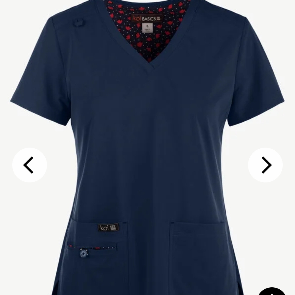 Koi Basics Navy Short Sleeve Top